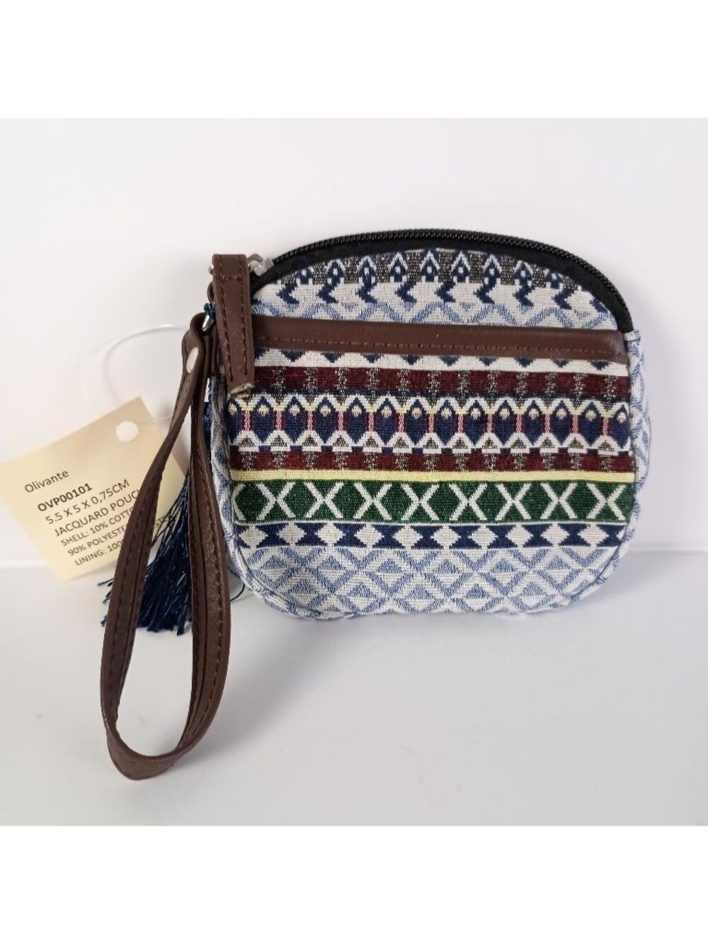 Olivante Jaquard Wallet Coin Pouch Tassel Zipper Small Wallet NWT Chic Bag